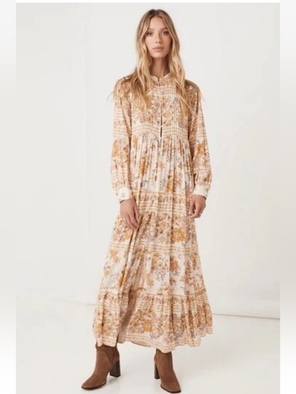 Spell Meadowland Maxi Gown Cream Floral Cottagecore Events Boho Country Medium